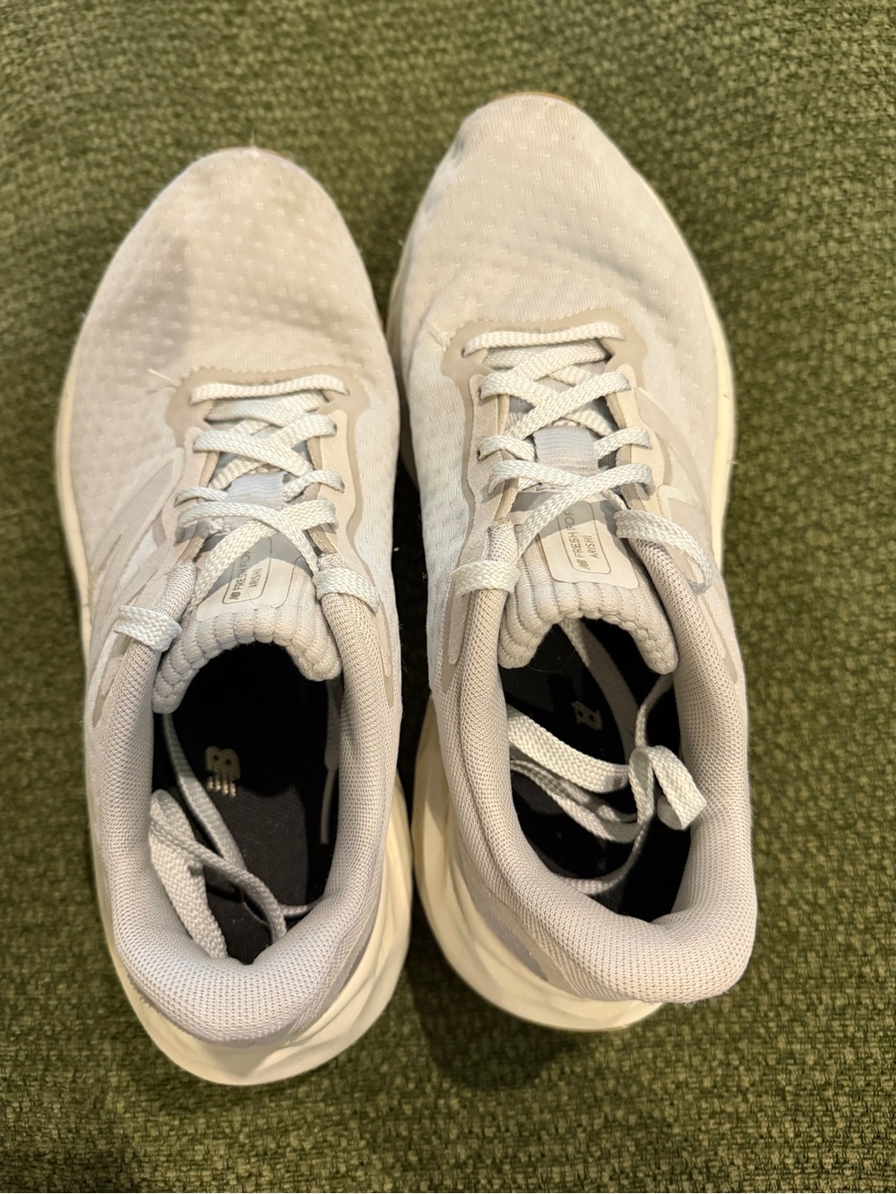 New Balance Kids White and Cream Athletic Sneakers